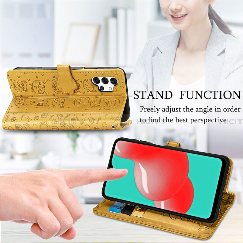 Handytasche Stand Schutzhülle Flip Leder Hülle Modisch Muster S03D für Samsung Galaxy A32 4G