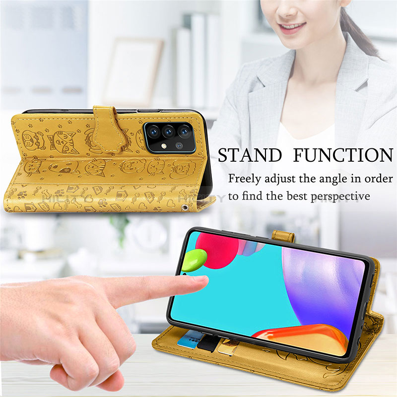 Handytasche Stand Schutzhülle Flip Leder Hülle Modisch Muster S03D für Samsung Galaxy A52s 5G