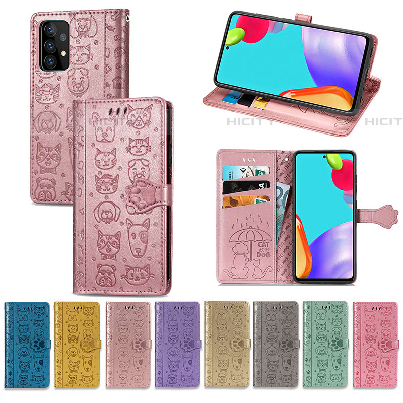 Handytasche Stand Schutzhülle Flip Leder Hülle Modisch Muster S03D für Samsung Galaxy A72 5G groß