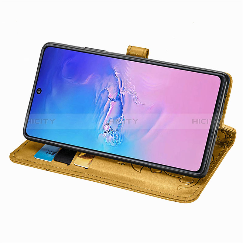 Handytasche Stand Schutzhülle Flip Leder Hülle Modisch Muster S03D für Samsung Galaxy A91 groß