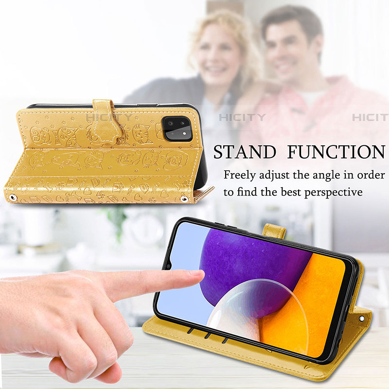 Handytasche Stand Schutzhülle Flip Leder Hülle Modisch Muster S03D für Samsung Galaxy F42 5G groß