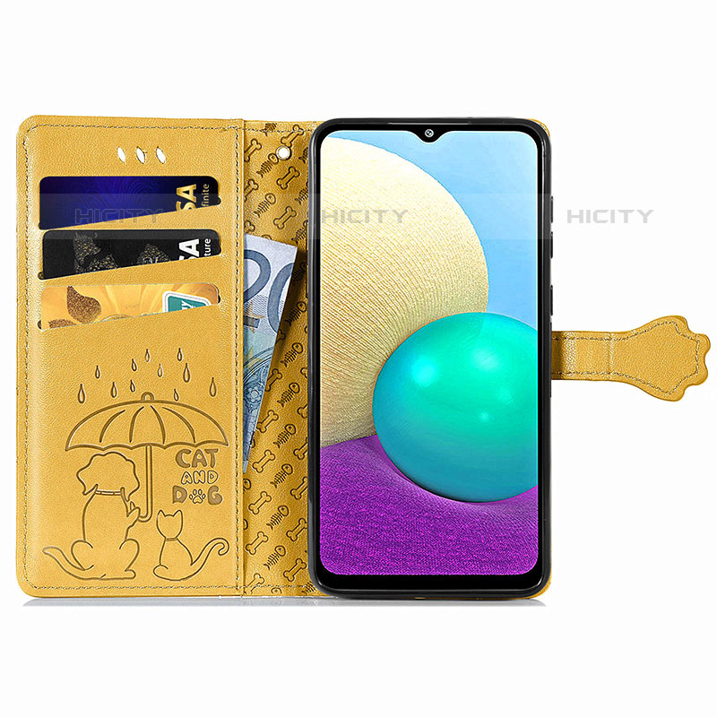 Handytasche Stand Schutzhülle Flip Leder Hülle Modisch Muster S03D für Samsung Galaxy M02 groß