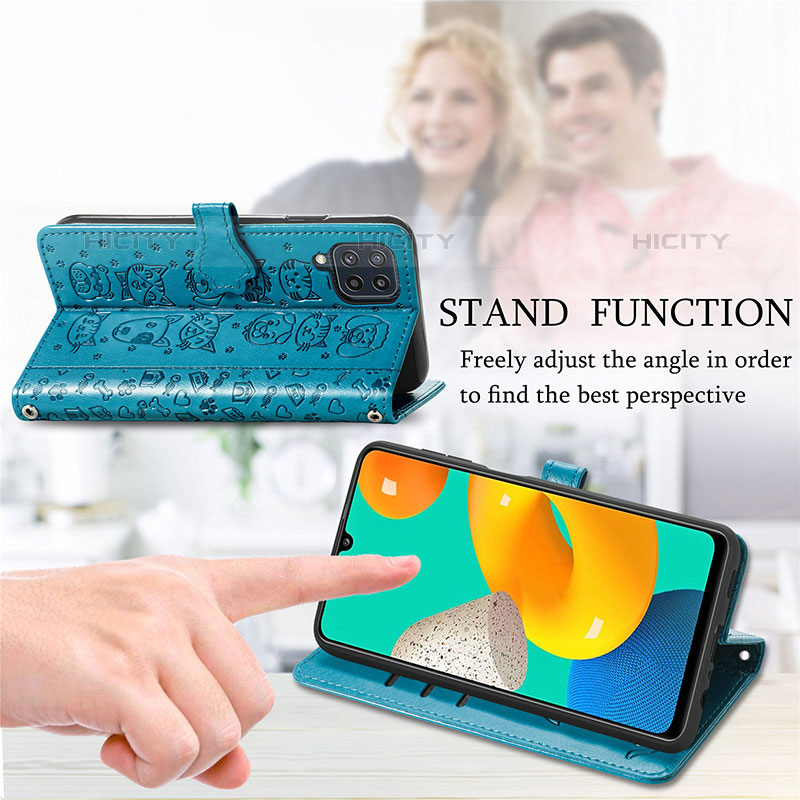 Handytasche Stand Schutzhülle Flip Leder Hülle Modisch Muster S03D für Samsung Galaxy M32 4G