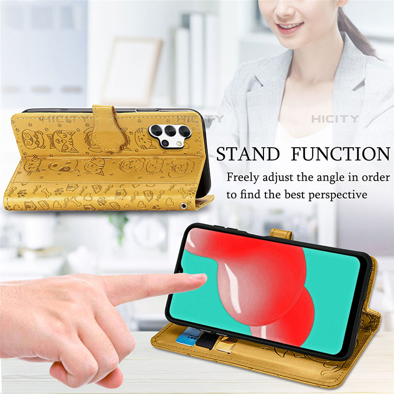 Handytasche Stand Schutzhülle Flip Leder Hülle Modisch Muster S03D für Samsung Galaxy M32 5G