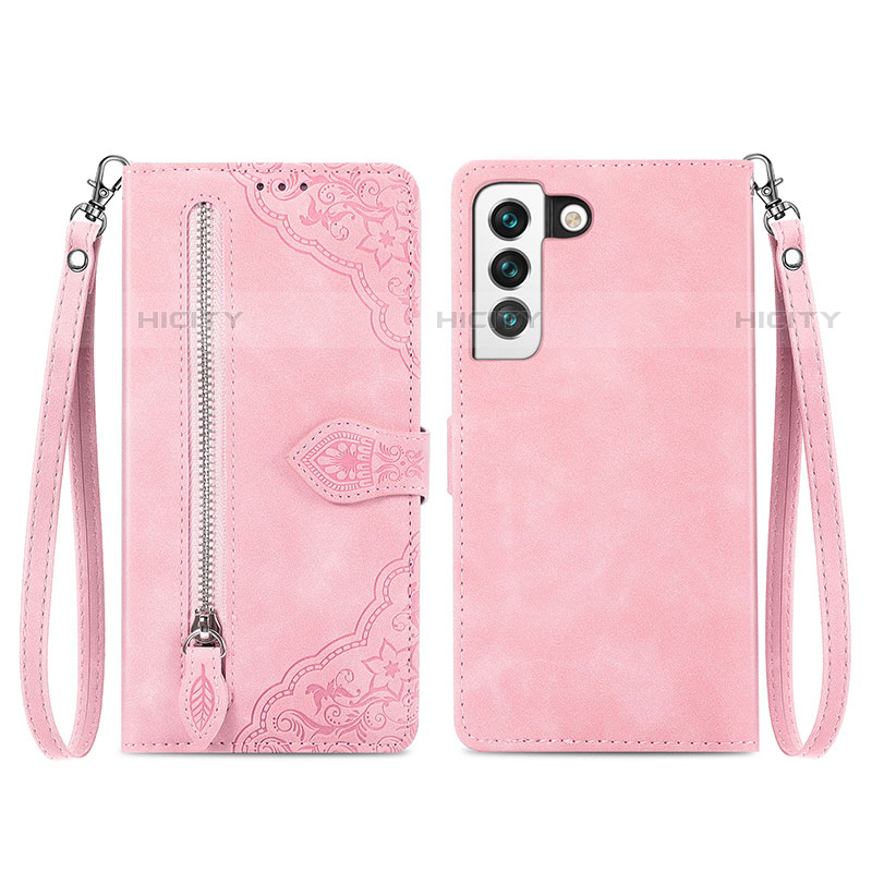 Handytasche Stand Schutzhülle Flip Leder Hülle Modisch Muster S03D für Samsung Galaxy S22 Plus 5G Rosegold Plus