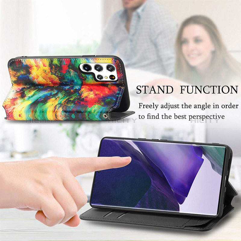 Handytasche Stand Schutzhülle Flip Leder Hülle Modisch Muster S03D für Samsung Galaxy S24 Ultra 5G