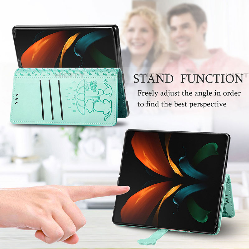 Handytasche Stand Schutzhülle Flip Leder Hülle Modisch Muster S03D für Samsung Galaxy Z Fold4 5G