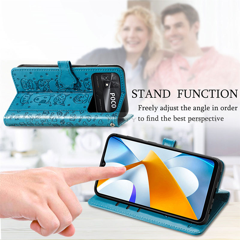 Handytasche Stand Schutzhülle Flip Leder Hülle Modisch Muster S03D für Xiaomi Poco C40