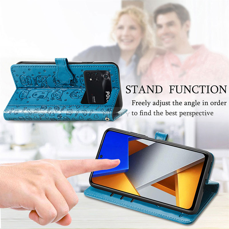 Handytasche Stand Schutzhülle Flip Leder Hülle Modisch Muster S03D für Xiaomi Poco M4 Pro 4G