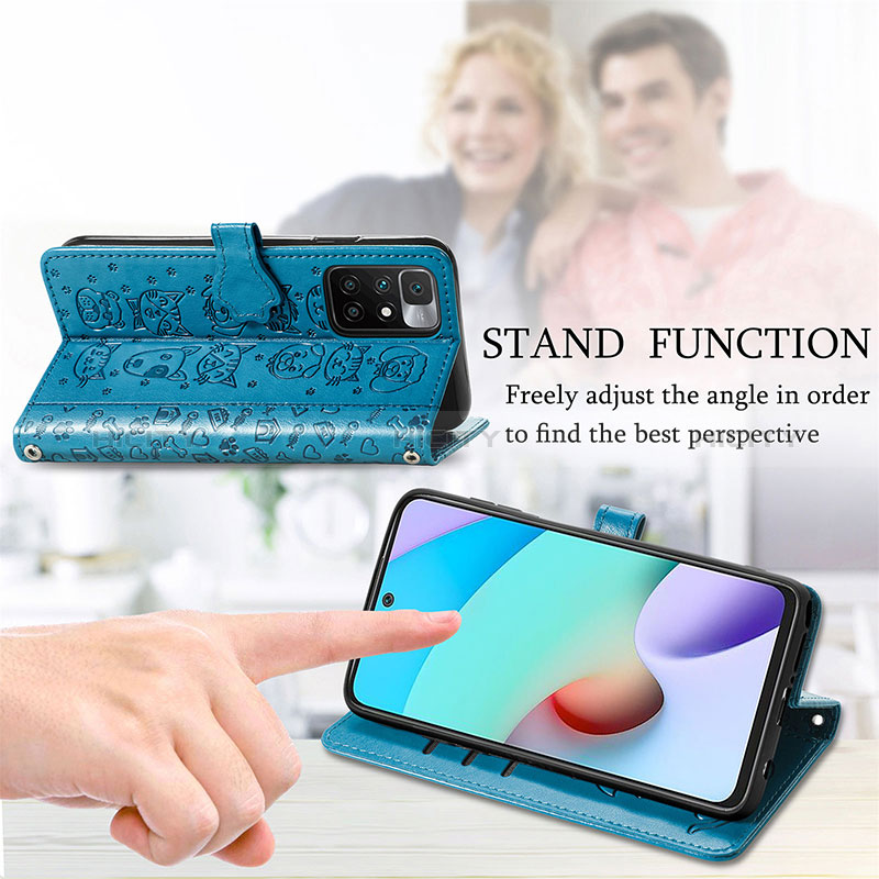 Handytasche Stand Schutzhülle Flip Leder Hülle Modisch Muster S03D für Xiaomi Redmi 10 4G groß