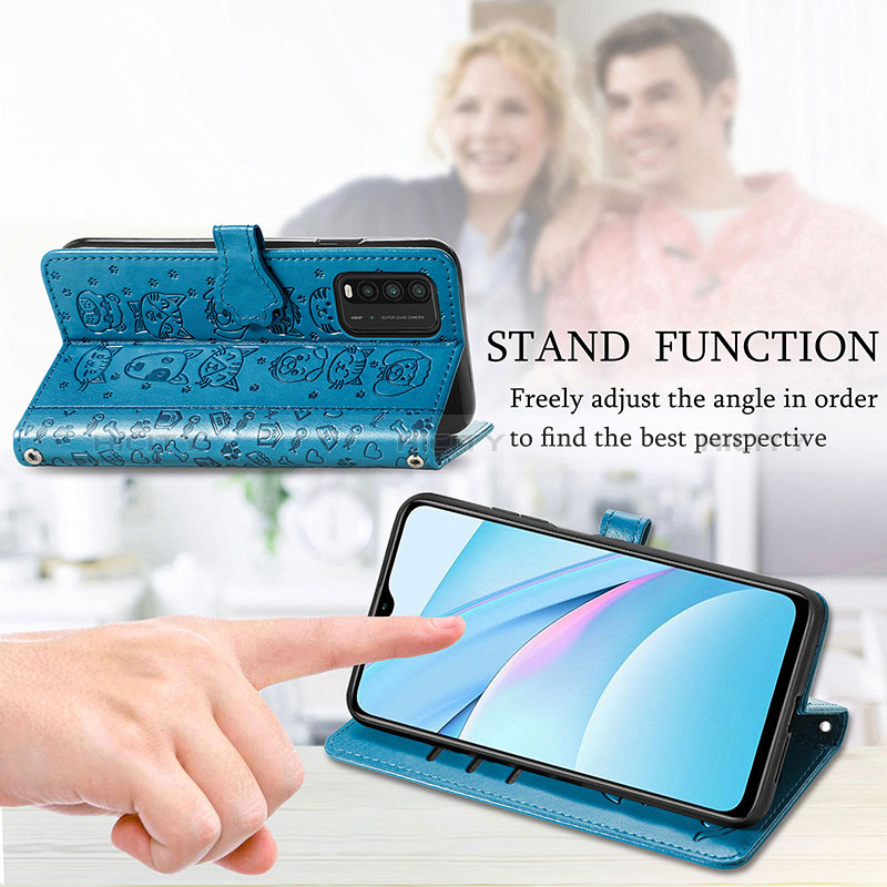 Handytasche Stand Schutzhülle Flip Leder Hülle Modisch Muster S03D für Xiaomi Redmi 9T 4G groß