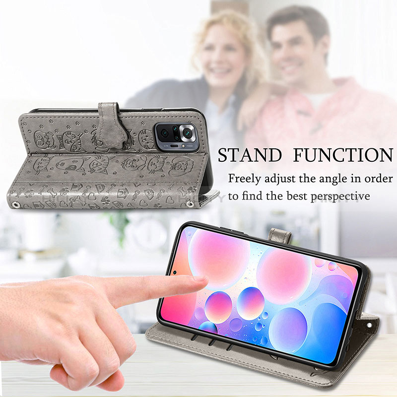 Handytasche Stand Schutzhülle Flip Leder Hülle Modisch Muster S03D für Xiaomi Redmi Note 10 Pro 4G groß