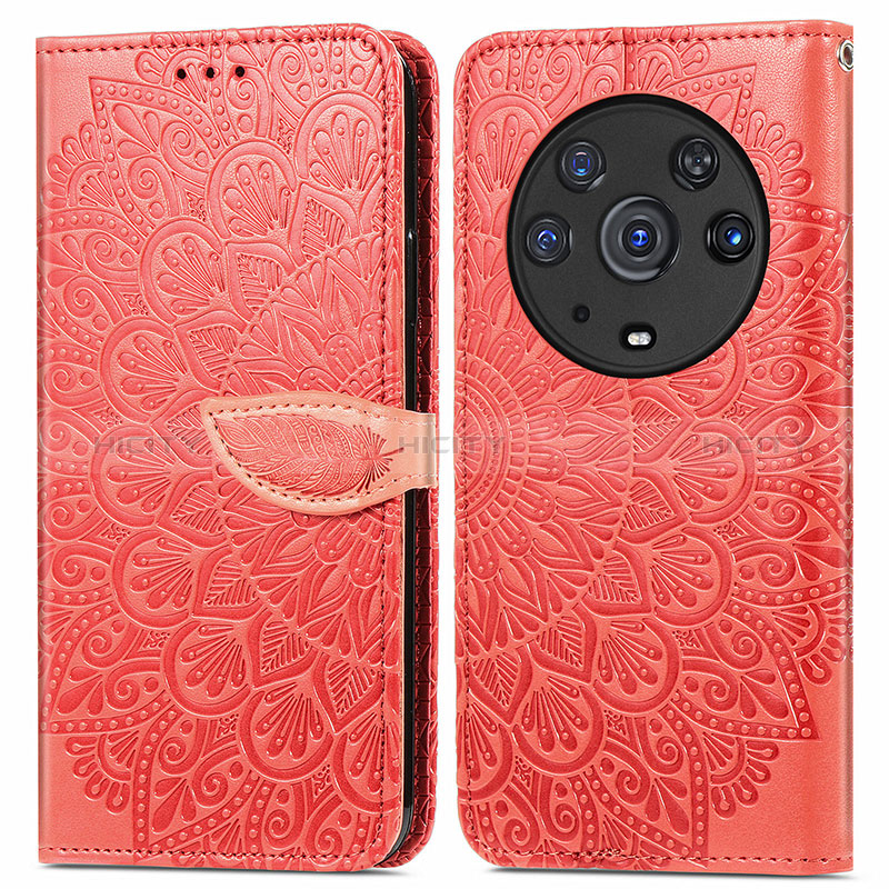 Handytasche Stand Schutzhülle Flip Leder Hülle Modisch Muster S04D für Huawei Honor Magic3 Pro 5G Rot