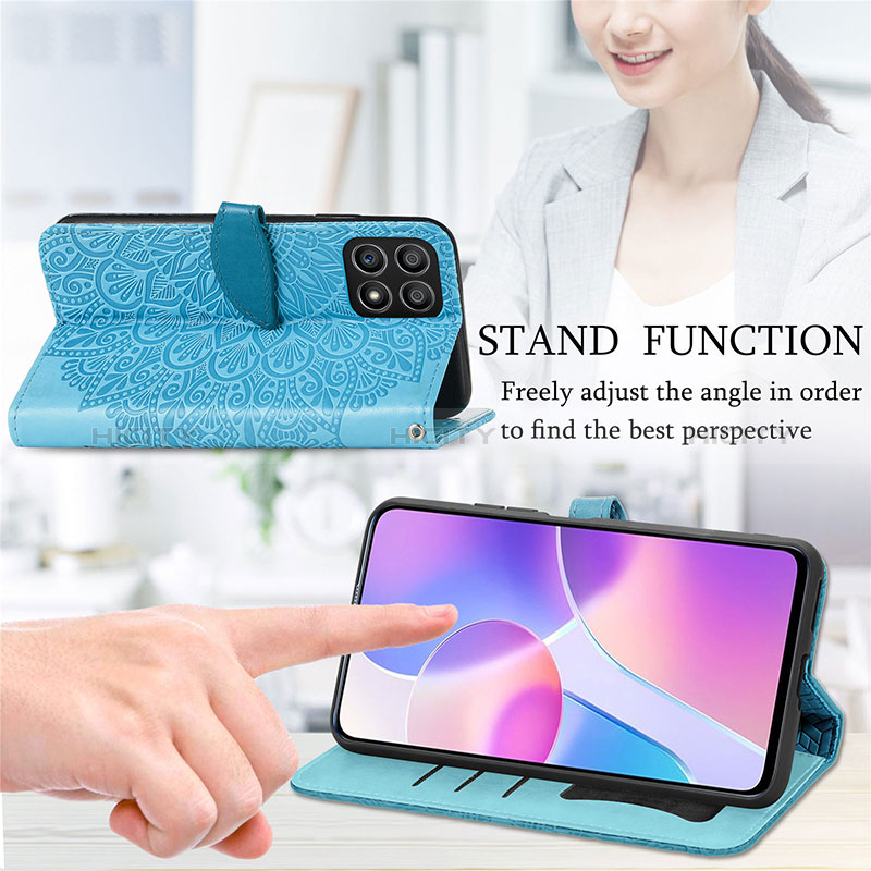 Handytasche Stand Schutzhülle Flip Leder Hülle Modisch Muster S04D für Huawei Honor X30i groß