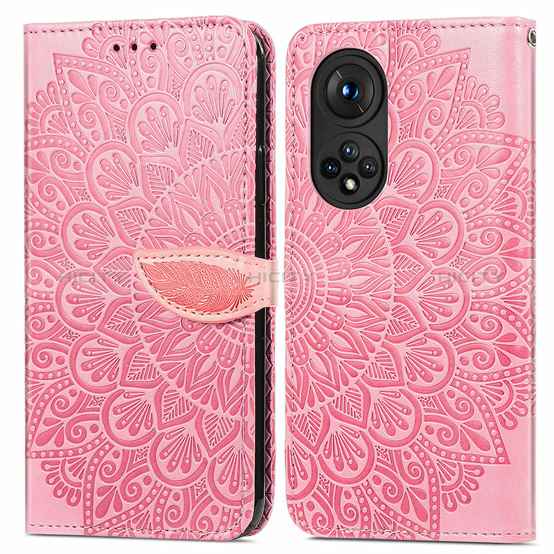 Handytasche Stand Schutzhülle Flip Leder Hülle Modisch Muster S04D für Huawei Nova 9 Rosegold Plus