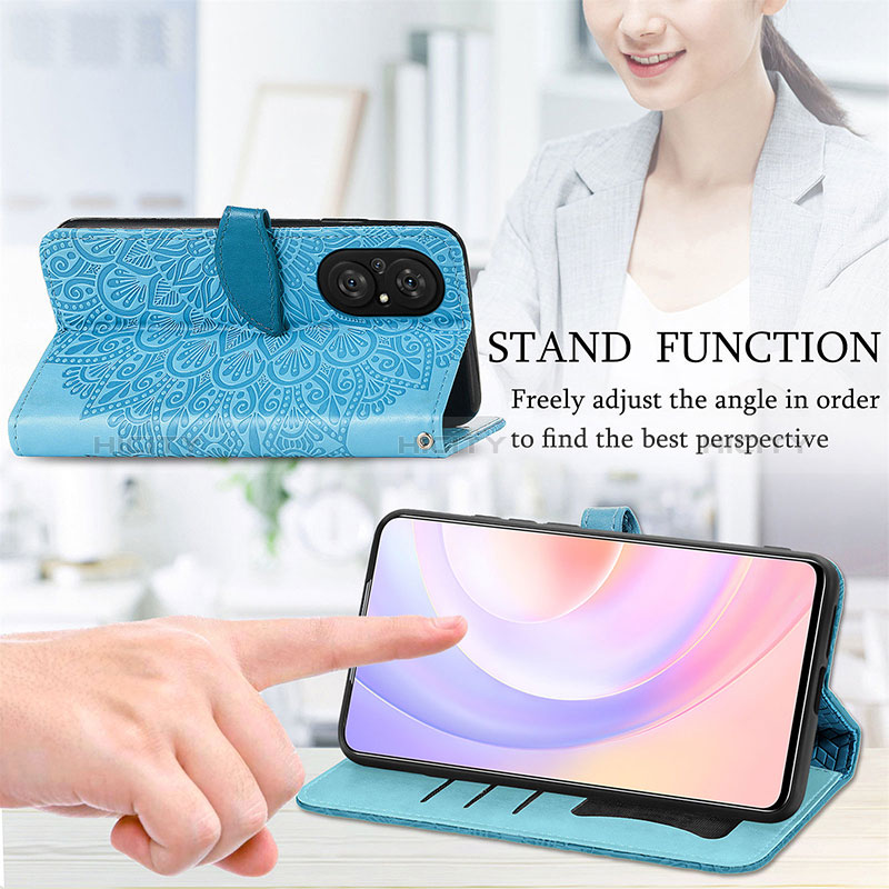 Handytasche Stand Schutzhülle Flip Leder Hülle Modisch Muster S04D für Huawei Nova 9 SE groß