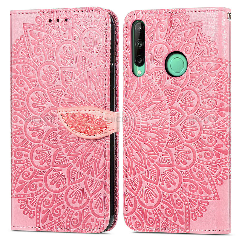 Handytasche Stand Schutzhülle Flip Leder Hülle Modisch Muster S04D für Huawei P40 Lite E Rosegold Plus