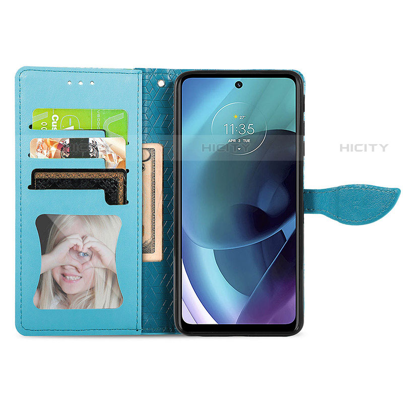 Handytasche Stand Schutzhülle Flip Leder Hülle Modisch Muster S04D für Motorola Moto G51 5G