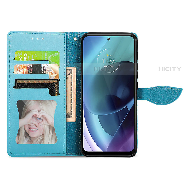 Handytasche Stand Schutzhülle Flip Leder Hülle Modisch Muster S04D für Motorola Moto G71 5G groß