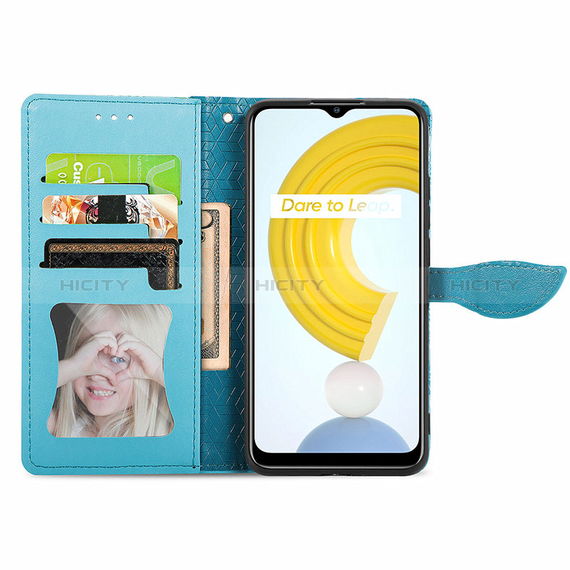 Handytasche Stand Schutzhülle Flip Leder Hülle Modisch Muster S04D für Realme C21