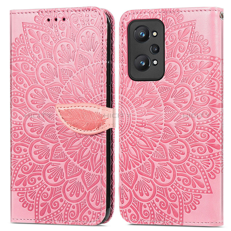 Handytasche Stand Schutzhülle Flip Leder Hülle Modisch Muster S04D für Realme Q5 Pro 5G Rosegold