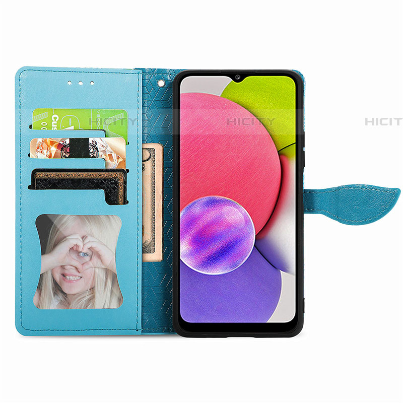 Handytasche Stand Schutzhülle Flip Leder Hülle Modisch Muster S04D für Samsung Galaxy A03s