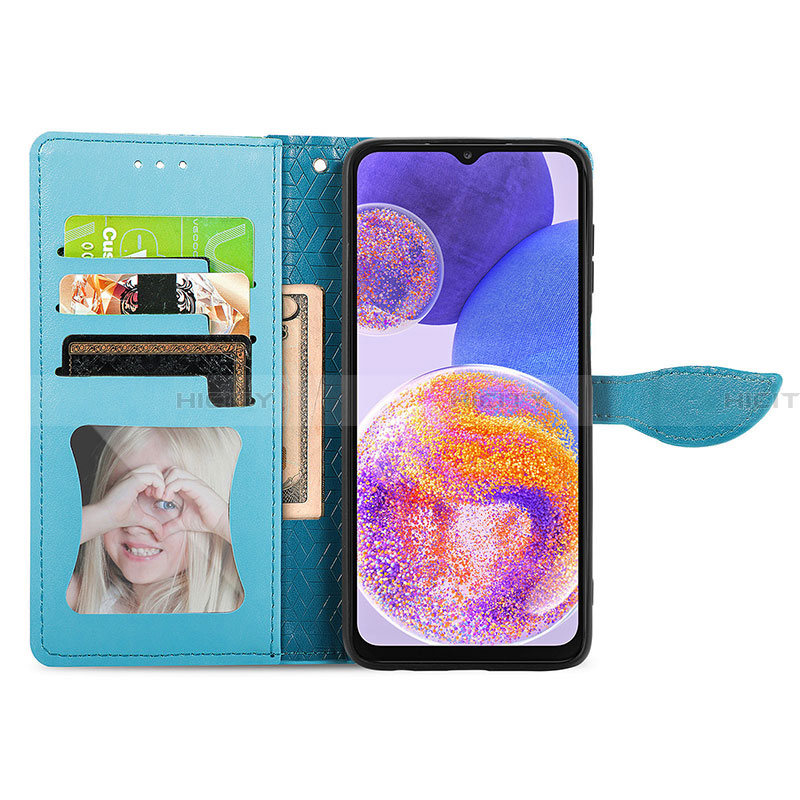 Handytasche Stand Schutzhülle Flip Leder Hülle Modisch Muster S04D für Samsung Galaxy A23 4G groß