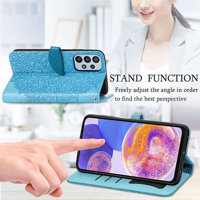 Handytasche Stand Schutzhülle Flip Leder Hülle Modisch Muster S04D für Samsung Galaxy A23 5G