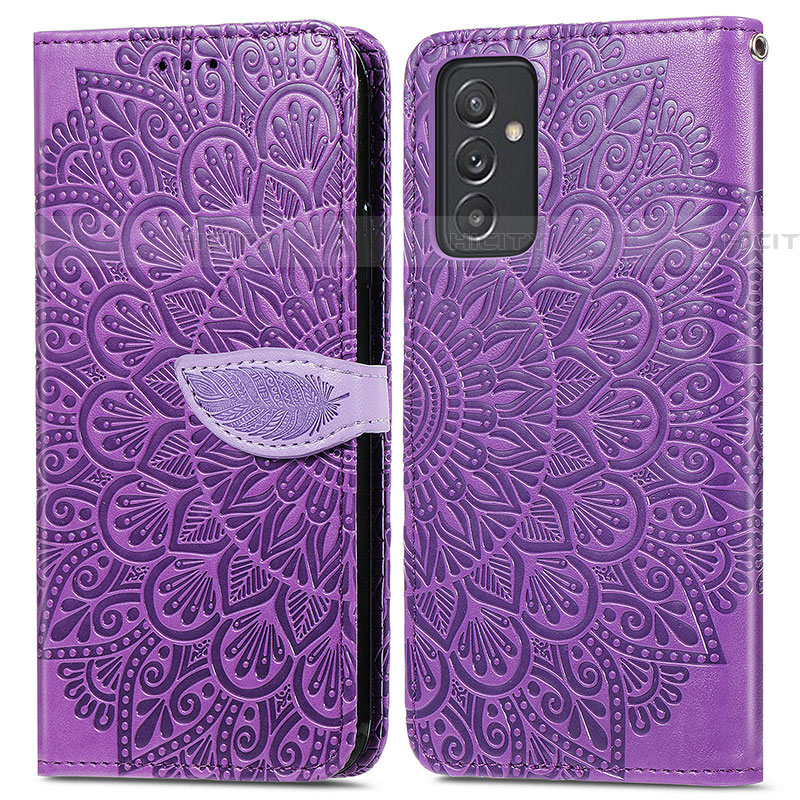 Handytasche Stand Schutzhülle Flip Leder Hülle Modisch Muster S04D für Samsung Galaxy A34 5G Violett