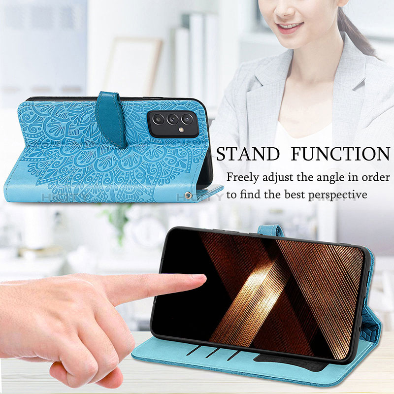 Handytasche Stand Schutzhülle Flip Leder Hülle Modisch Muster S04D für Samsung Galaxy A35 5G groß