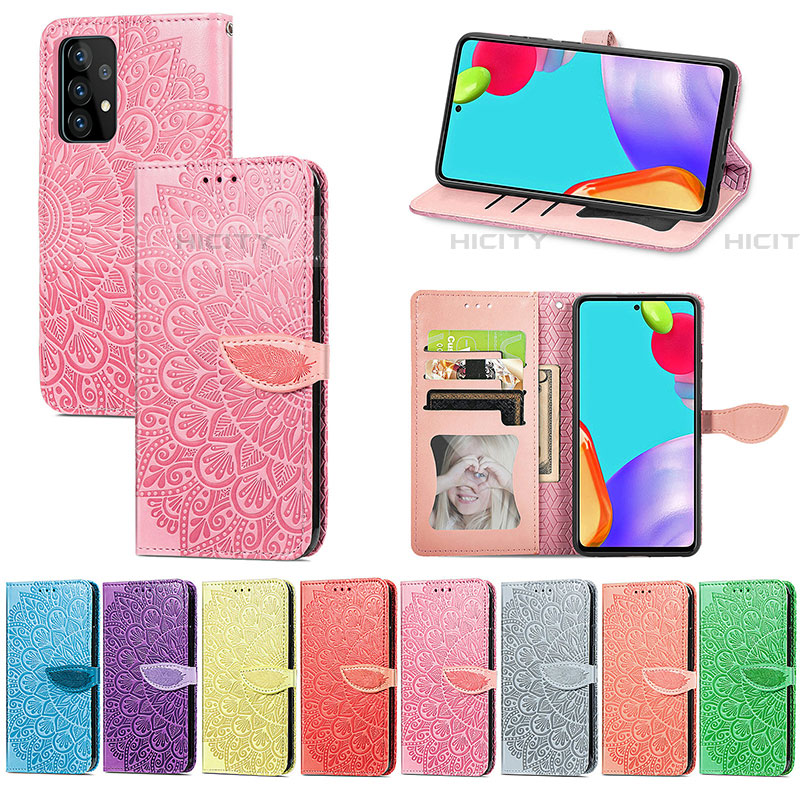 Handytasche Stand Schutzhülle Flip Leder Hülle Modisch Muster S04D für Samsung Galaxy A52 4G