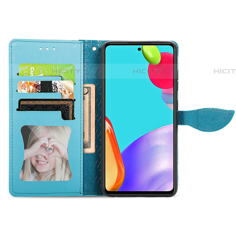 Handytasche Stand Schutzhülle Flip Leder Hülle Modisch Muster S04D für Samsung Galaxy A52 4G groß