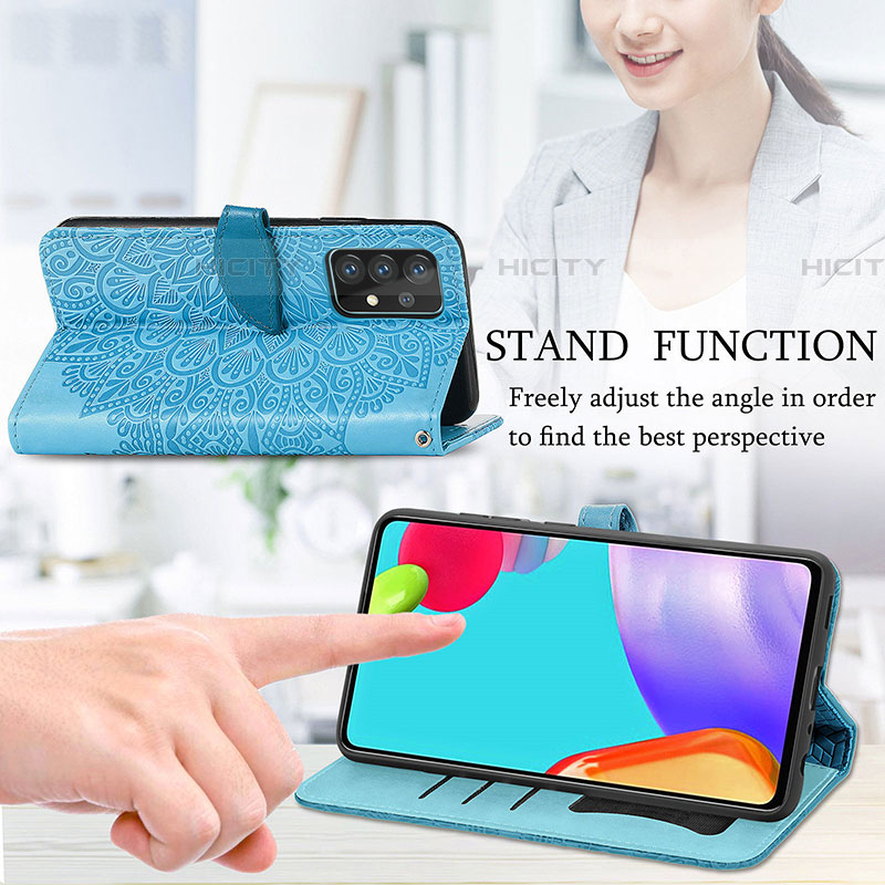 Handytasche Stand Schutzhülle Flip Leder Hülle Modisch Muster S04D für Samsung Galaxy A52 4G