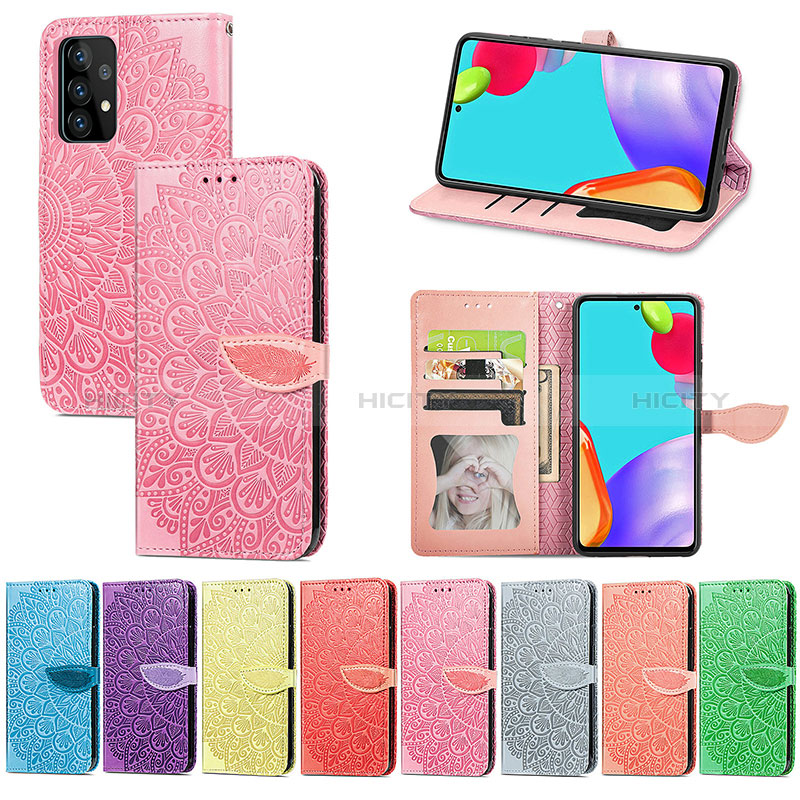 Handytasche Stand Schutzhülle Flip Leder Hülle Modisch Muster S04D für Samsung Galaxy A52s 5G groß