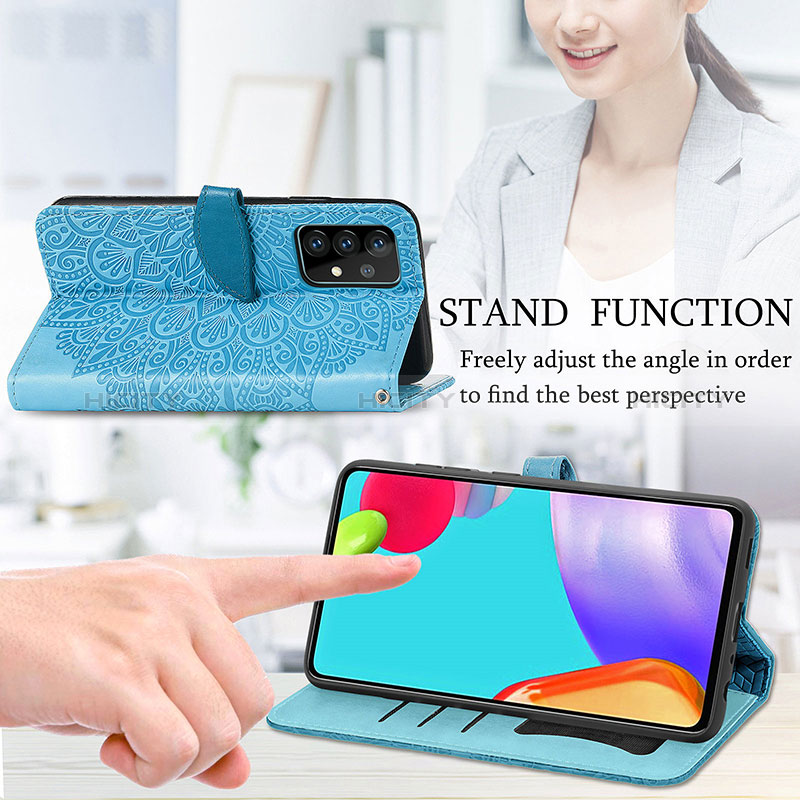 Handytasche Stand Schutzhülle Flip Leder Hülle Modisch Muster S04D für Samsung Galaxy A52s 5G groß