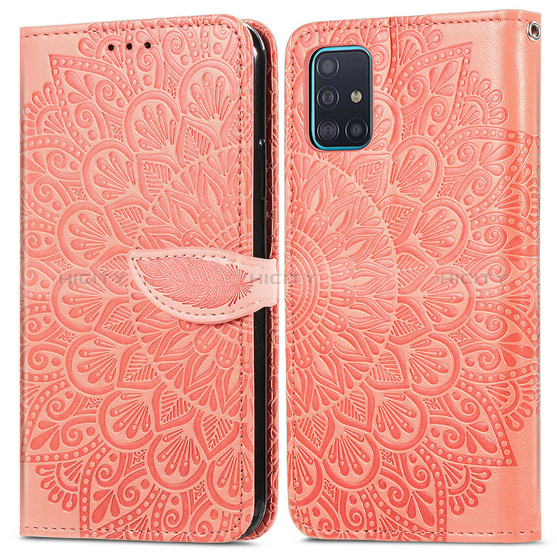 Handytasche Stand Schutzhülle Flip Leder Hülle Modisch Muster S04D für Samsung Galaxy A71 5G Orange