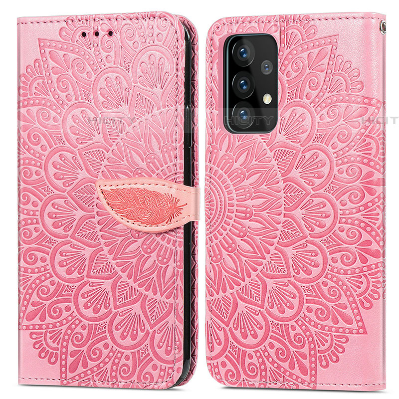 Handytasche Stand Schutzhülle Flip Leder Hülle Modisch Muster S04D für Samsung Galaxy A72 5G Rosegold