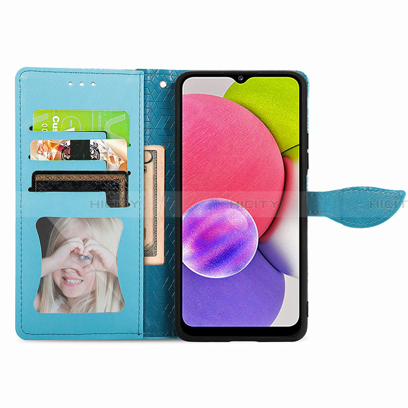 Handytasche Stand Schutzhülle Flip Leder Hülle Modisch Muster S04D für Samsung Galaxy F02S SM-E025F