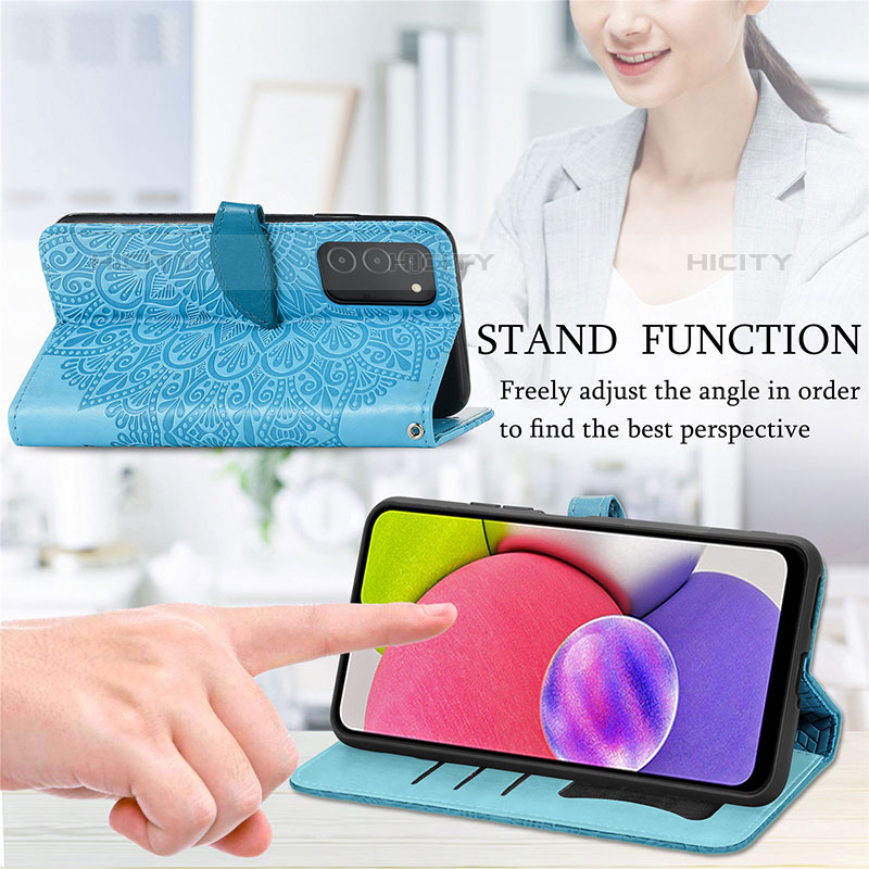 Handytasche Stand Schutzhülle Flip Leder Hülle Modisch Muster S04D für Samsung Galaxy M02s