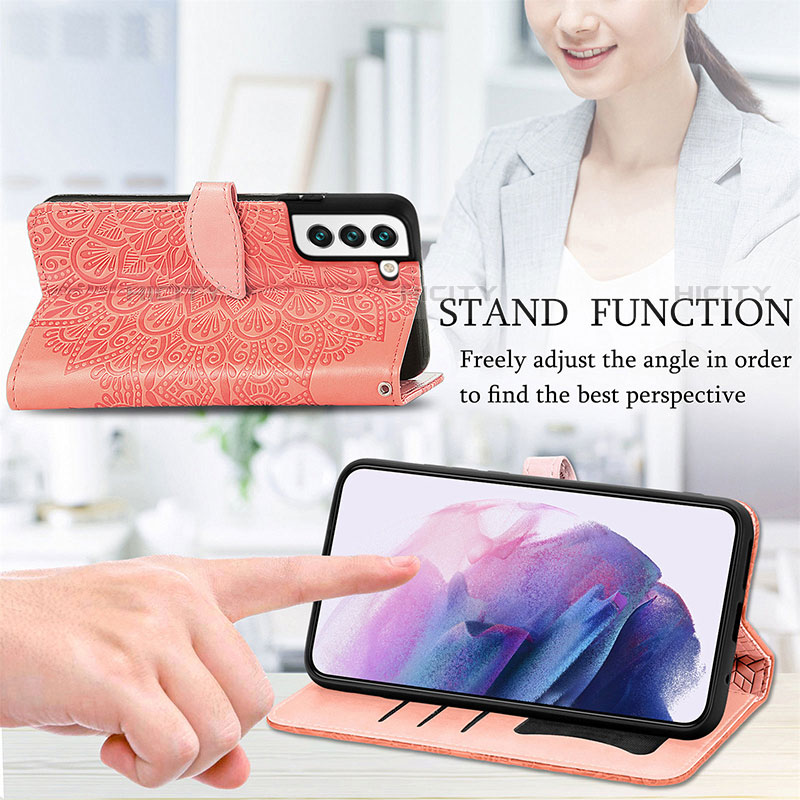 Handytasche Stand Schutzhülle Flip Leder Hülle Modisch Muster S04D für Samsung Galaxy S21 Plus 5G groß