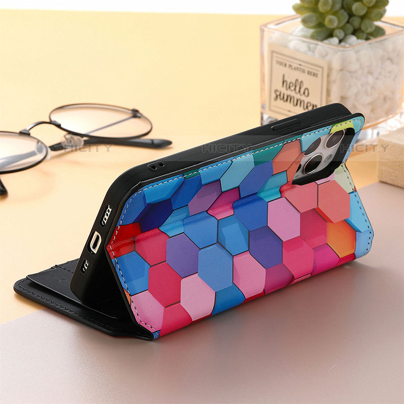 Handytasche Stand Schutzhülle Flip Leder Hülle Modisch Muster S04D für Samsung Galaxy S23 Ultra 5G groß