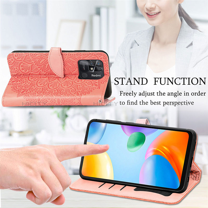 Handytasche Stand Schutzhülle Flip Leder Hülle Modisch Muster S04D für Xiaomi Redmi 10 Power groß