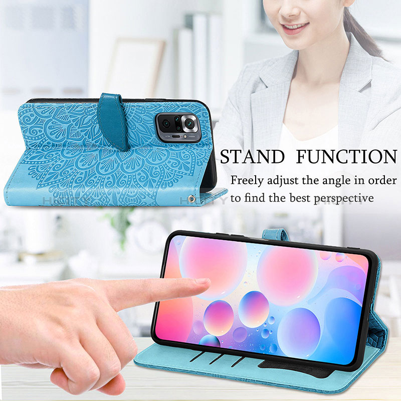 Handytasche Stand Schutzhülle Flip Leder Hülle Modisch Muster S04D für Xiaomi Redmi Note 10 Pro 4G groß