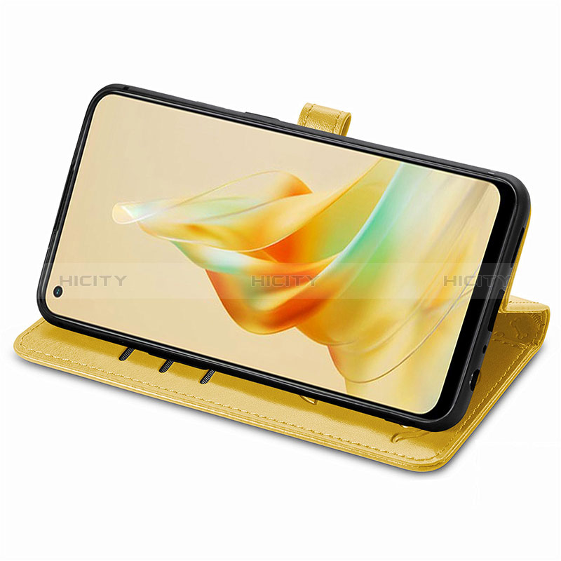 Handytasche Stand Schutzhülle Flip Leder Hülle Modisch Muster S05D für Oppo Reno8 T 4G groß