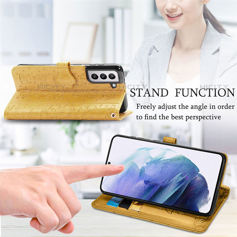 Handytasche Stand Schutzhülle Flip Leder Hülle Modisch Muster S05D für Samsung Galaxy S21 5G