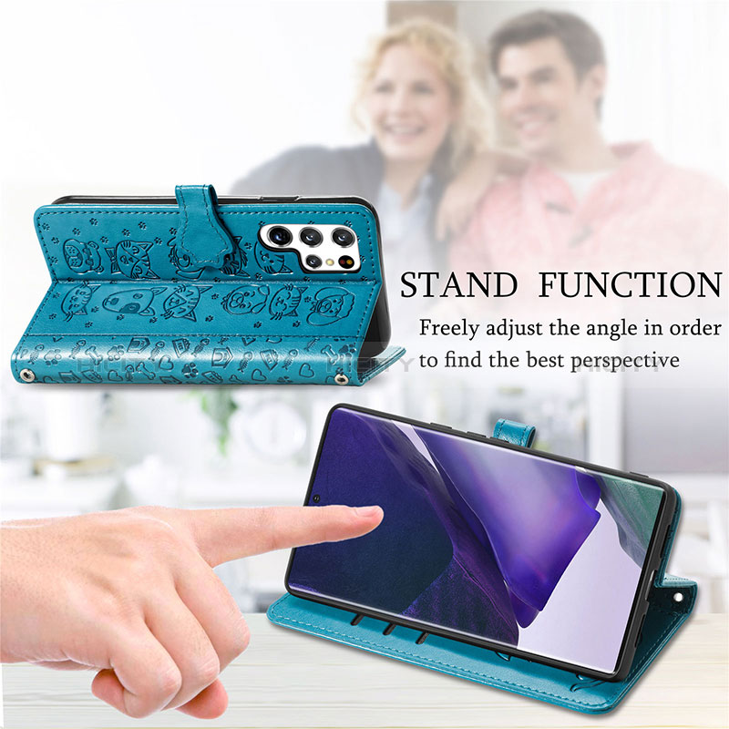 Handytasche Stand Schutzhülle Flip Leder Hülle Modisch Muster S05D für Samsung Galaxy S24 Ultra 5G