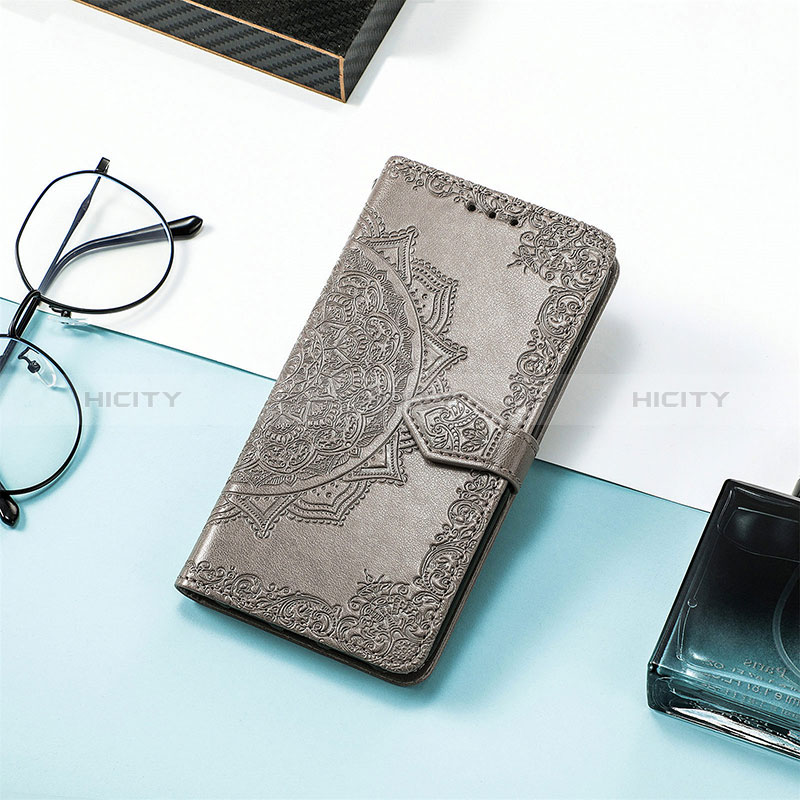 Handytasche Stand Schutzhülle Flip Leder Hülle Modisch Muster S05D für Xiaomi Redmi 12C 4G Grau