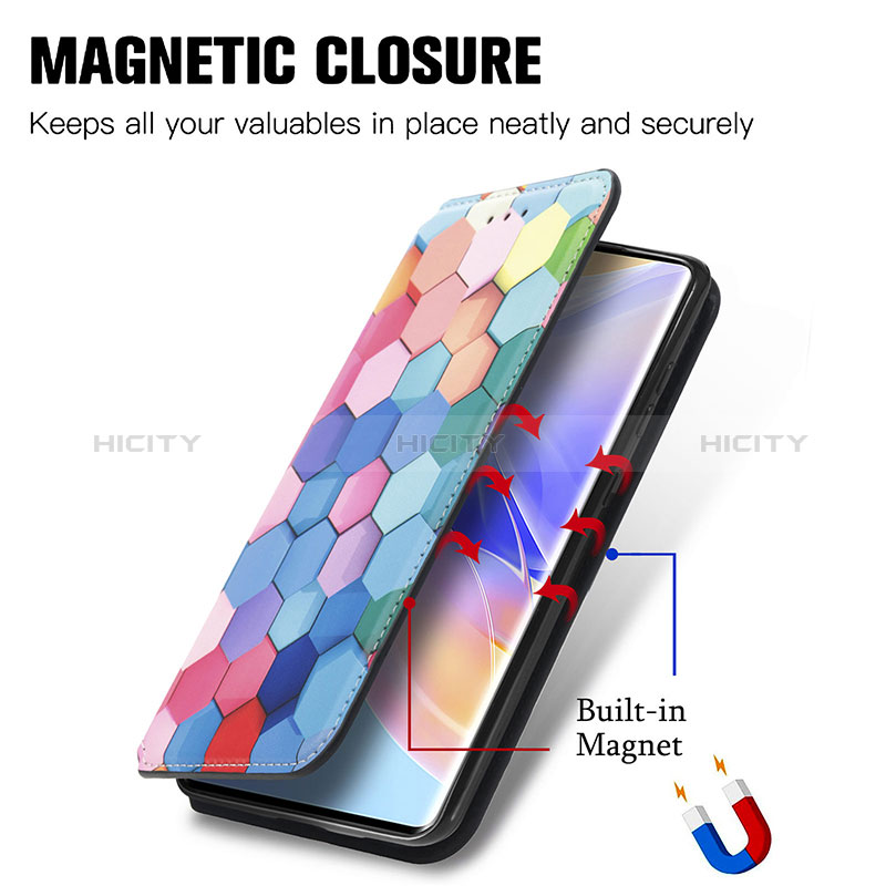 Handytasche Stand Schutzhülle Flip Leder Hülle Modisch Muster S06D für Huawei Honor 60 SE 5G groß