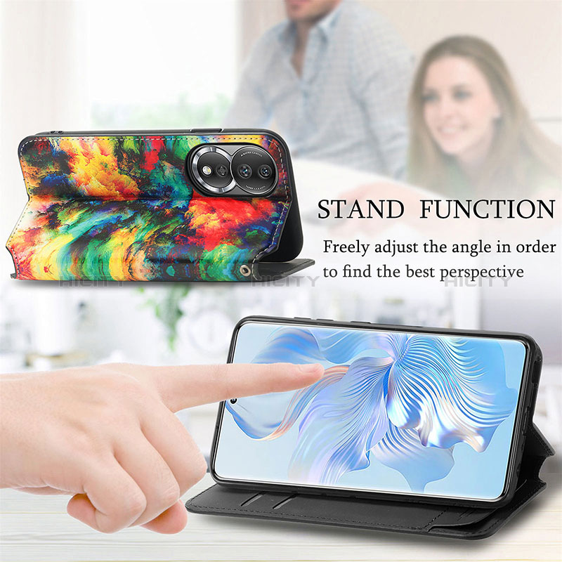 Handytasche Stand Schutzhülle Flip Leder Hülle Modisch Muster S06D für Huawei Honor 80 5G