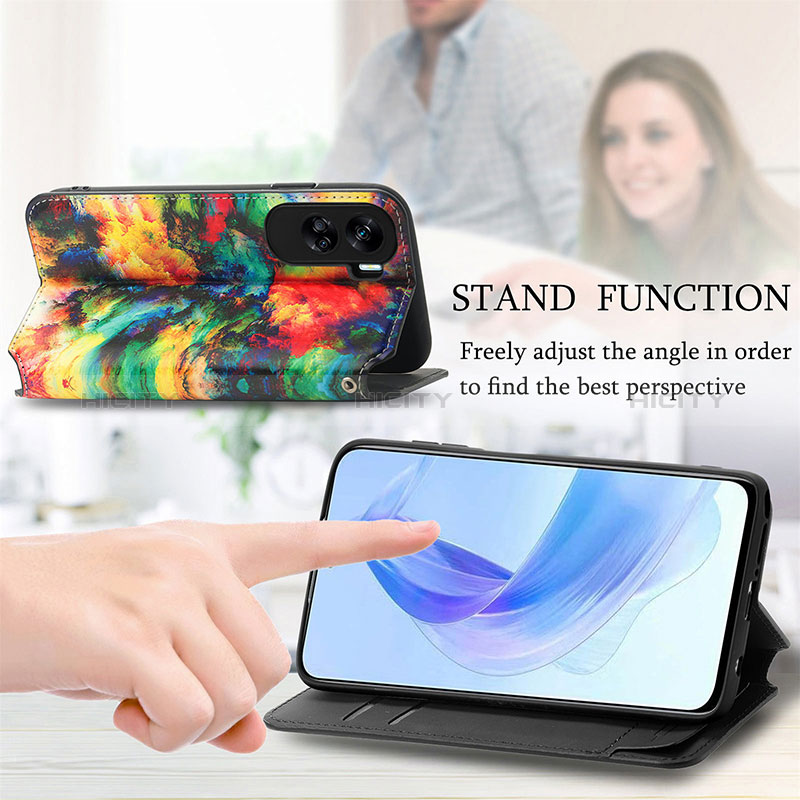 Handytasche Stand Schutzhülle Flip Leder Hülle Modisch Muster S06D für Huawei Honor 90 Lite 5G groß